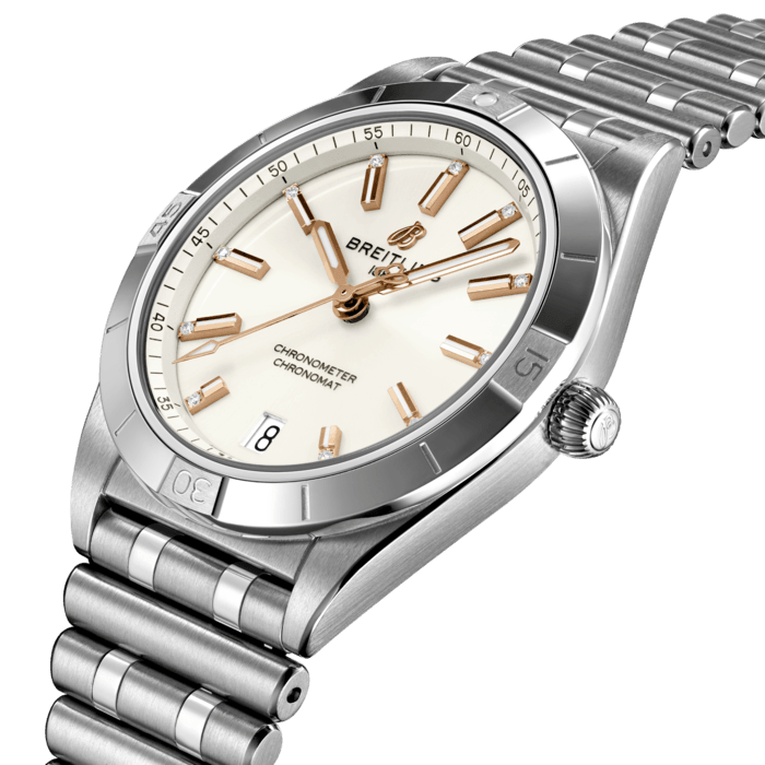 Breitling Chronomat Automatic 36 White Dial Silver Steel Strap Watch for Women - A10380101A2A1 Buy Now By Breitling