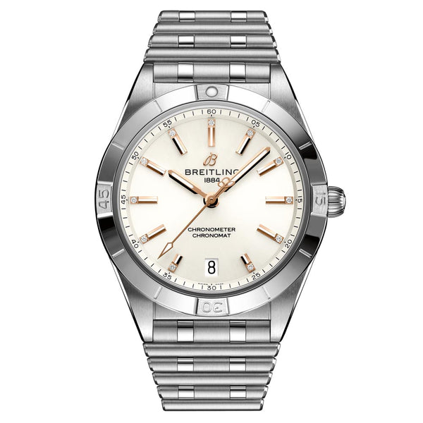 Breitling Chronomat Automatic 36 White Dial Silver Steel Strap Watch for Women - A10380101A2A1 Buy Now By Breitling