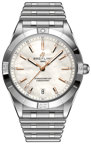 Breitling Chronomat 36 Mother of Pearl Dial Silver Steel Strap Watch for Women - A10380101A4A1 Buy Now By Breitling