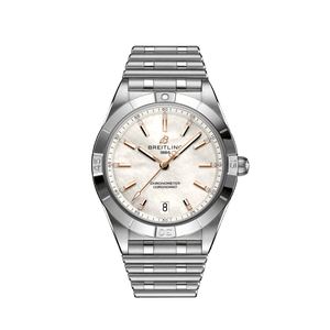 Breitling Chronomat 36 Mother of Pearl Dial Silver Steel Strap Watch for Women - A10380101A4A1 Buy Now By Breitling