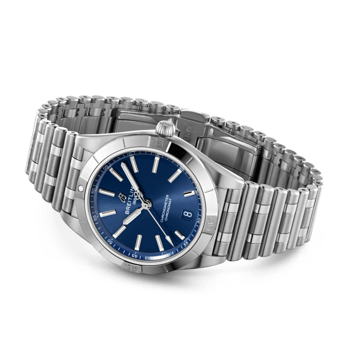 Breitling Chronomat Automatic 36 Blue Dial Silver Steel Strap Watch for Women - A10380101C1A1 Buy Now By Breitling