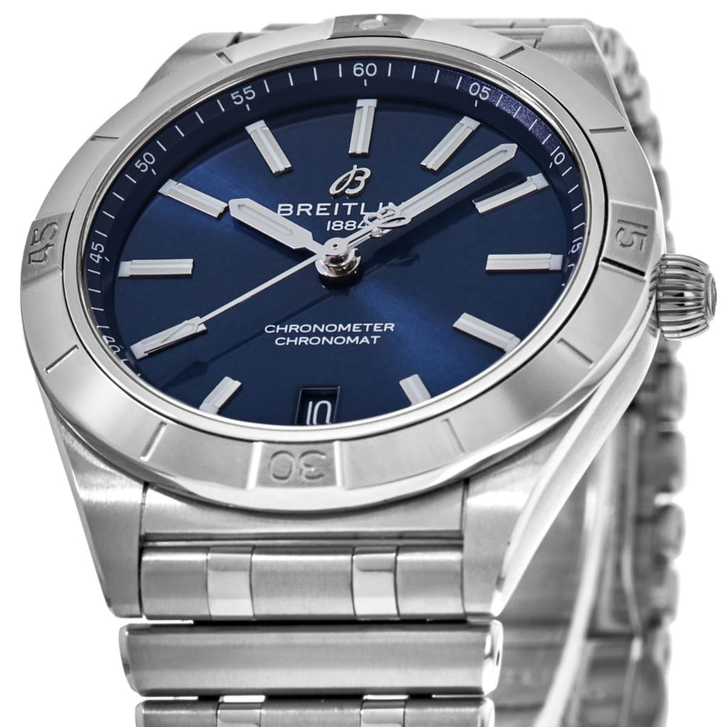 Breitling Chronomat Automatic 36 Blue Dial Silver Steel Strap Watch for Women - A10380101C1A1 Buy Now By Breitling
