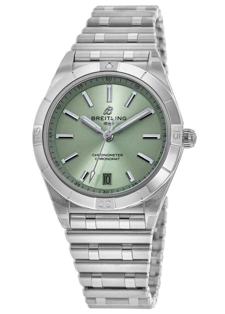 Breitling Chronomat Automatic 36 Green Dial Silver Steel Strap Watch for Women - A10380101L1A1 Buy Now By Breitling