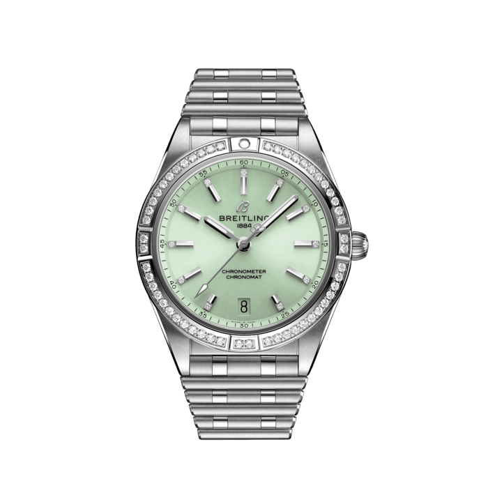 Breitling Chronomat Automatic 36 Diamonds Green Dial Two Tone Steel Strap Watch for Women - A10380591L1A1 Buy Now By Breitling