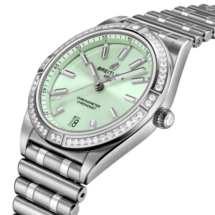 Breitling Chronomat Automatic 36 Diamonds Green Dial Two Tone Steel Strap Watch for Women - A10380591L1A1 Buy Now By Breitling