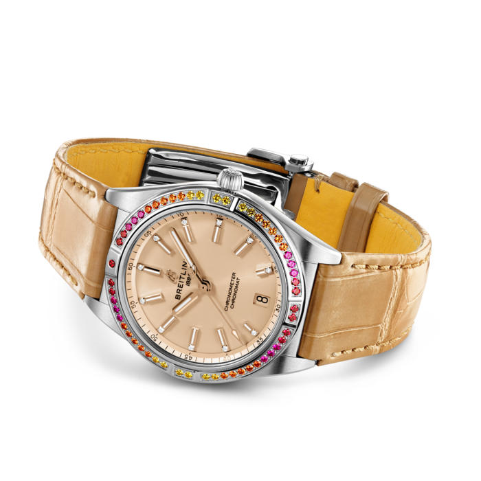 Breitling Chronomat Automatic 36 South Sea Brown Dial Brown Leather Strap Watch for Women - A10380611A1P1 Buy Now By Breitling