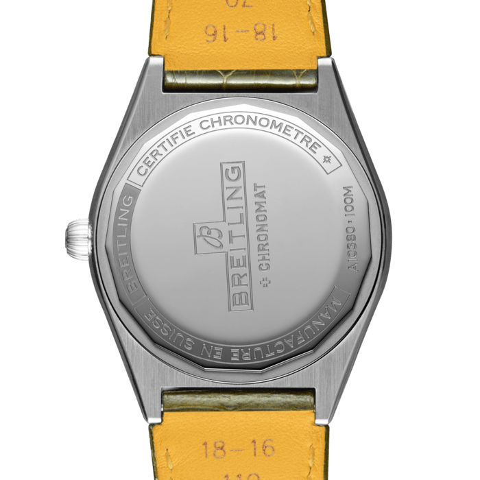 Breitling Chronomat Automatic 36 South Sea Green Dial Green Leather Strap Watch for Women - A10380611L1P1 Buy Now By Breitling