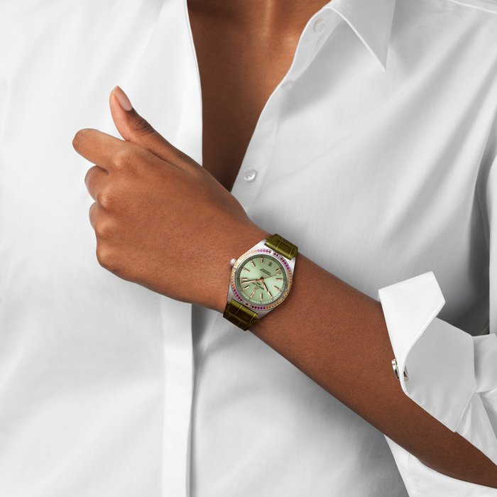 Breitling Chronomat Automatic 36 South Sea Green Dial Green Leather Strap Watch for Women - A10380611L1P1 Buy Now By Breitling