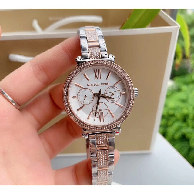 Michael Kors Sofie Chronograph White Dial Two Tone Steel Strap Watch For Women - MK4353 Buy Now By Michael Kors
