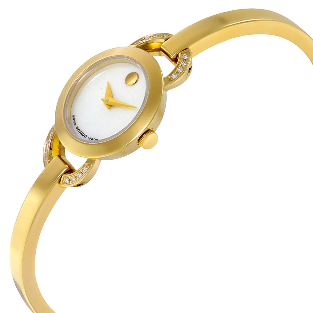 Movado Rondiro Mother of Pearl Dial Gold Steel Strap Watch For Women - 0606889 Buy Now By Movado
