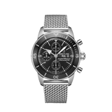 Breitling Superocean Heritage Chronograph 44 Black Dial Silver Mesh Bracelet Watch for Men - A13313121B1A1 Buy Now By Breitling
