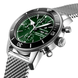 Breitling Superocean Heritage Chronograph 44 Green Dial Silver Mesh Bracelet Watch for Men - A13313121L1A1 Buy Now By Breitling