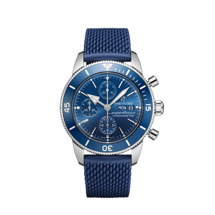 Breitling Superocean Heritage Chronograph 44 Blue Dial Blue Mesh Bracelet Watch for Men - A13313161C1S1 Buy Now By Breitling