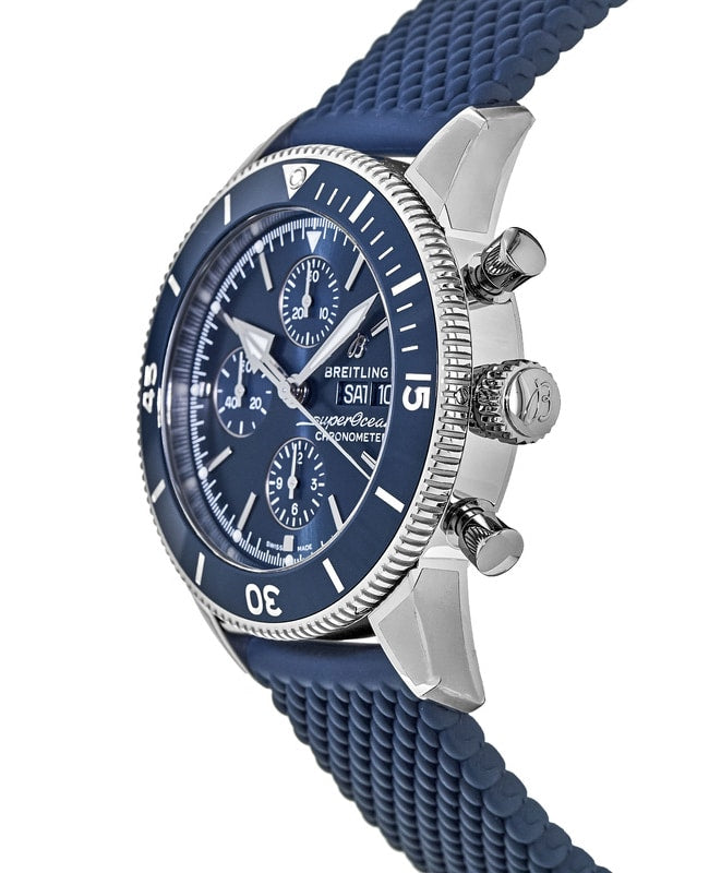 Breitling Superocean Heritage Chronograph 44 Blue Dial Blue Mesh Bracelet Watch for Men - A13313161C1S1 Buy Now By Breitling
