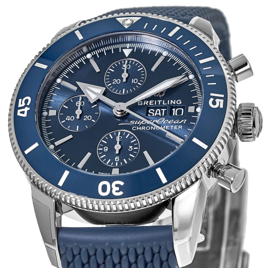 Breitling Superocean Heritage Chronograph 44 Blue Dial Blue Mesh Bracelet Watch for Men - A13313161C1S1 Buy Now By Breitling