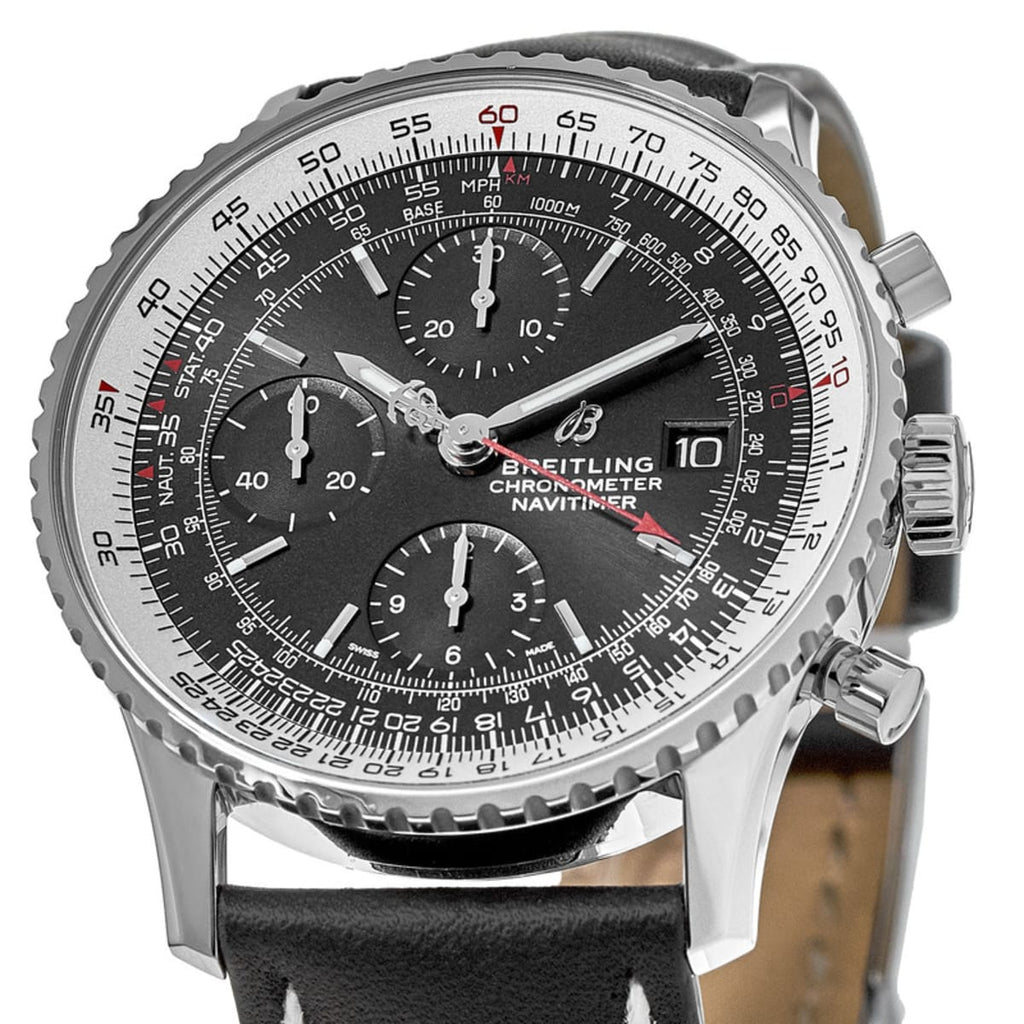 Breitling Navitimer 1 Chronograph 41mm Automatic Black Dial Black Leather Strap Mens Watch - A13324121B1P1 Buy Now By Breitling