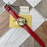 Burberry The City Gold Dial Red Leather Strap Watch for Women - BU9140 Buy Now By Burberry