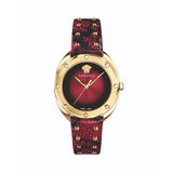 Versace Shadov Quartz Red Dial Red Leather Strap Watch for Women - VEBM00918 Buy Now By Versace