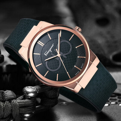 Salvatore Ferragamo Sapphire Black Dial Black Silicone Strap Watch for Men - SFHP00420 Buy Now By Salvatore Ferragamo