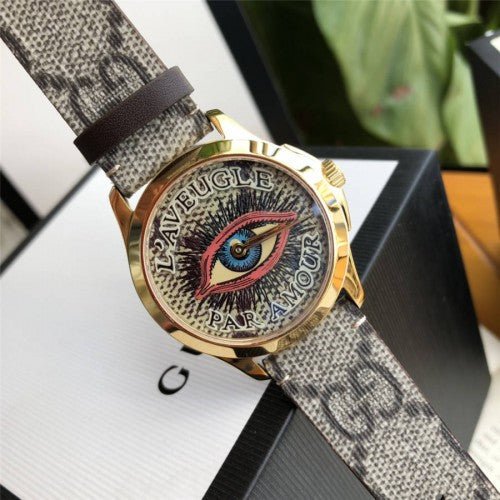 Gucci G Timeless Eye Beige Dial Beige Leather Strap Watch For Men - YA1264022 Buy Now By Gucci