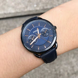 Fossil Tailor Blue Dial Blue Leather Strap Watch for Women - ES4092 Buy Now By Fossil