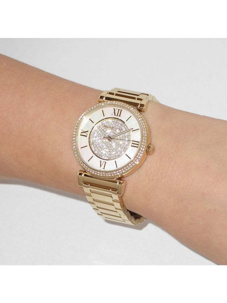 Michael Kors Catlin Mother of Pearl Dial Gold Steel Strap Watch for Women - MK3332 Buy Now By Michael Kors