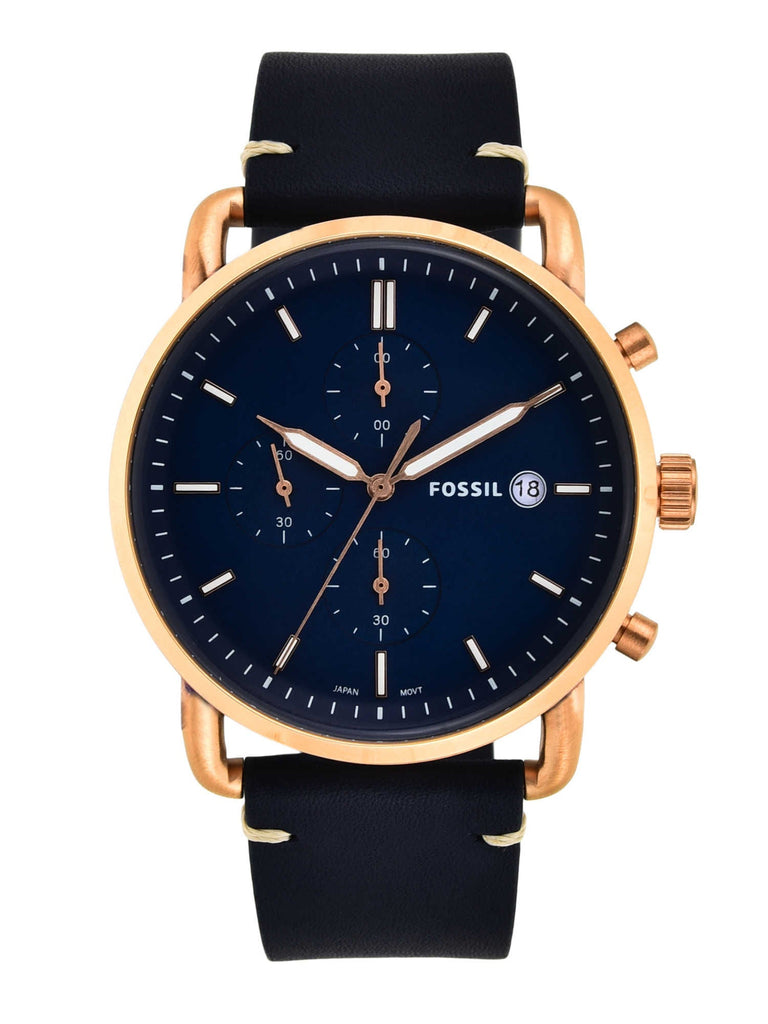 Fossil The Commuter Blue Dial Blue Leather Strap Watch for Men - FS5404 Buy Now By Fossil