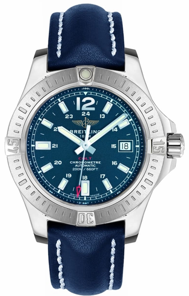 Breitling Colt 41mm Automatic Blue Dial Blue Leather Strap Watch for Men - A1731311.C934.113X.A18BA.1 Buy Now By Breitling