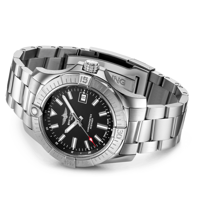 Breitling Avenger Automatic 43mm Black Dial Silver Steel Strap Watch for Men - A17318101B1A1 Buy Now By Breitling