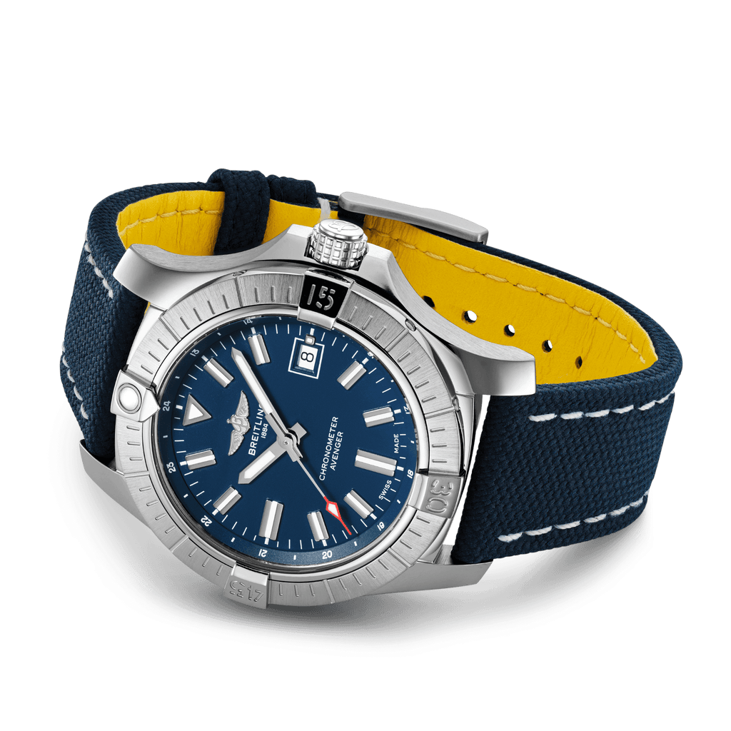 Breitling Avenger Automatic 43 Blue Dial Blue Nylon Strap Watch for Men - A17318101C1X1 Buy Now By Breitling
