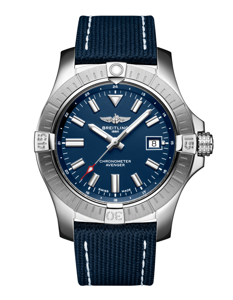 Breitling Avenger Automatic 43 Blue Dial Blue Nylon Strap Watch for Men - A17318101C1X1 Buy Now By Breitling