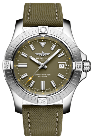 Breitling Avenger Automatic GMT 43 Green Dial Green Nylon Strap Watch for Men - A17318101L1X1 Buy Now By Breitling