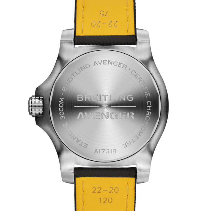 Breitling Avenger Automatic 45mm Seawolf Yellow Dial Black Nylon Strap Watch for Men - A17319101/1X2 Buy Now By Breitling