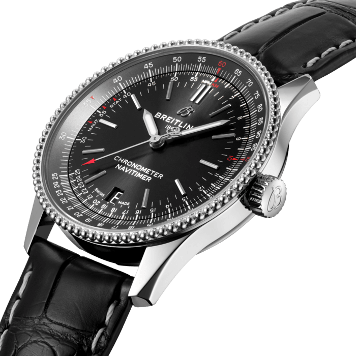 Breitling Navitimer Automatic 38mm Black Dial Black Leather Strap Mens Watch - A17325241B1P1 Buy Now By Breitling