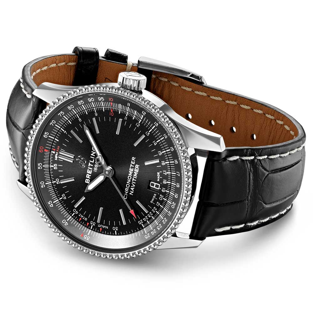 Breitling Navitimer Automatic 38mm Black Dial Black Leather Strap Mens Watch - A17325241B1P1 Buy Now By Breitling