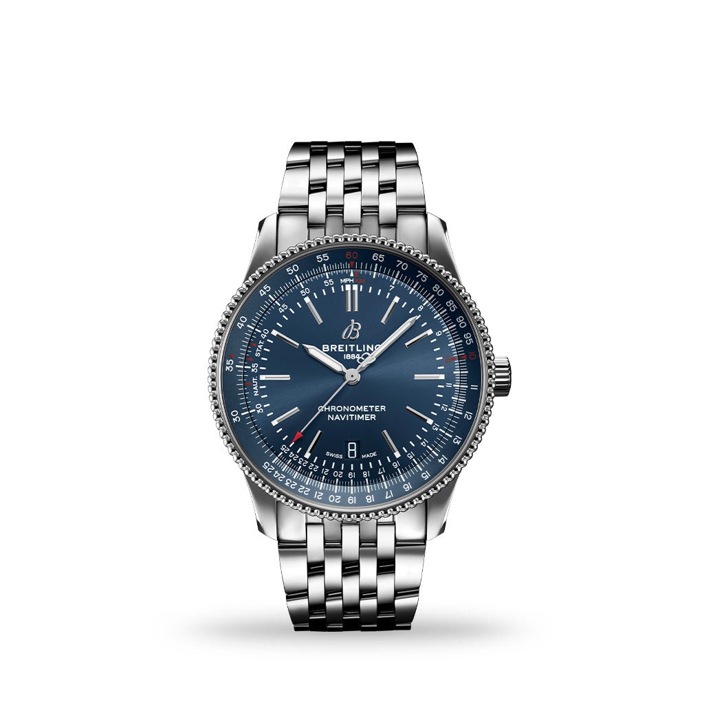 Breitling Navitimer Automatic 41mm Blue Dial Silver Steel Strap Watch for Men - A17326161C1A1 Buy Now By Breitling