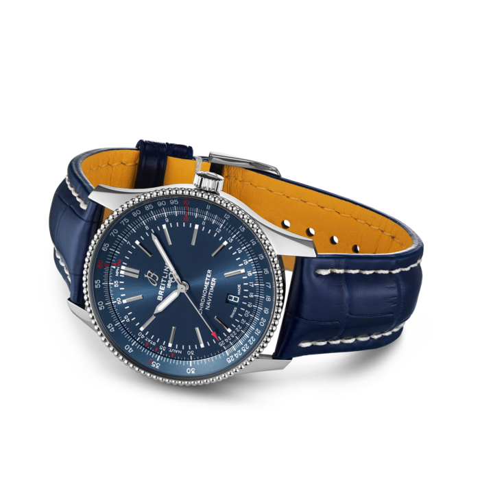 Breitling Navitimer Automatic 41 Blue Dial Blue Leather Strap Watch for Men - A17326161C1P3 Buy Now By Breitling