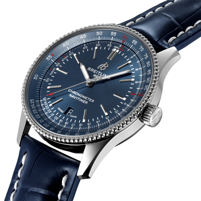 Breitling Navitimer Automatic 41 Blue Dial Blue Leather Strap Watch for Men - A17326161C1P3 Buy Now By Breitling