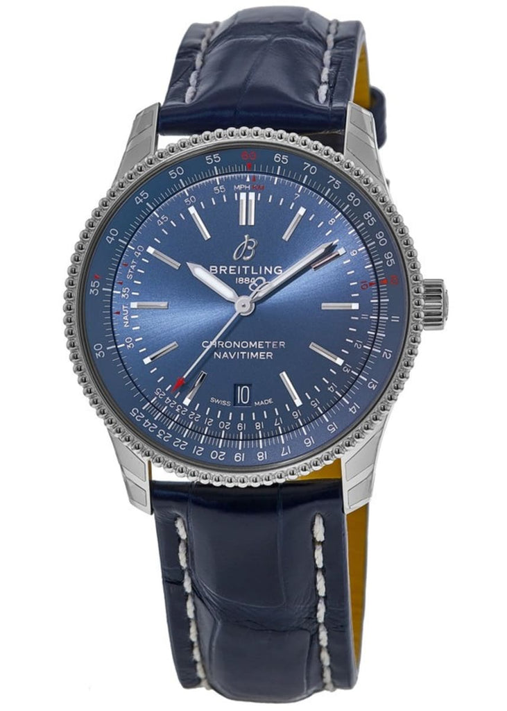 Breitling Navitimer Automatic 41 Blue Dial Blue Leather Strap Watch for Men - A17326161C1P3 Buy Now By Breitling