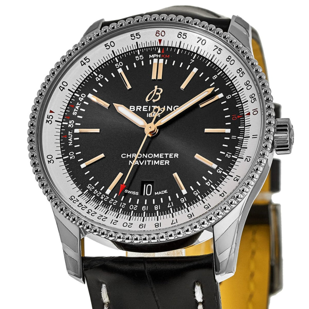 Breitling Navitimer 1 Automatic 41mm Black Dial Black Leather Strap Mens Watch - A17326211B1P2 Buy Now By Breitling