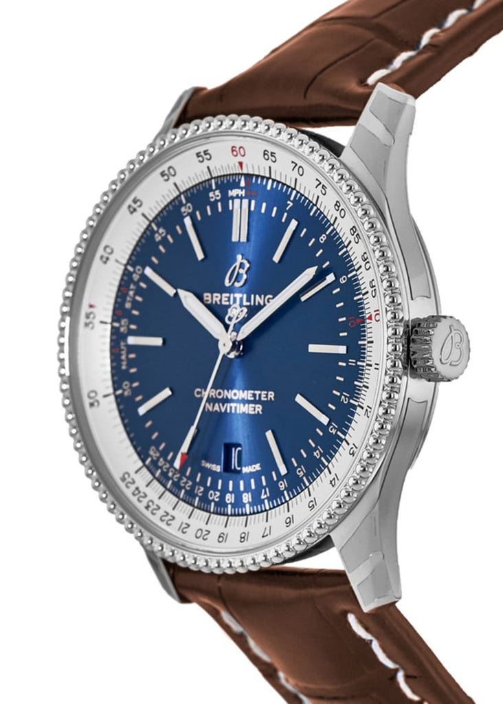Breitling Navitimer 1 Automatic 41mm Blue Dial Brown Leather Strap Mens Watch - A17326211C1P1 Buy Now By Breitling
