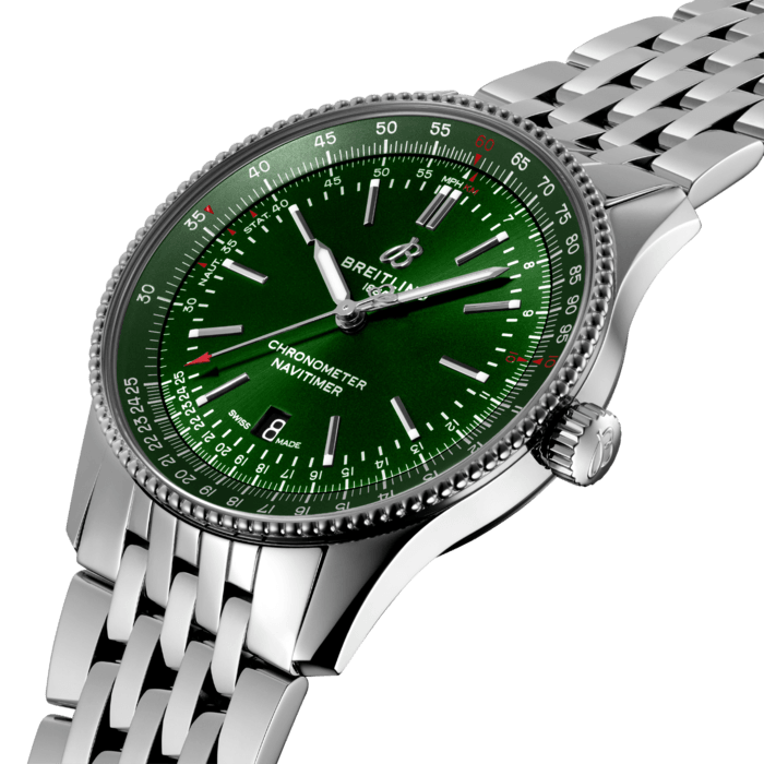 Breitling Navitimer Automatic 41mm Green Dial Silver Steel Strap Watch for Men - A17326361L1A1 Buy Now By Breitling