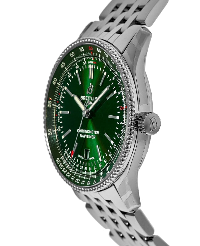 Breitling Navitimer Automatic 41mm Green Dial Silver Steel Strap Watch for Men - A17326361L1A1 Buy Now By Breitling
