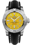 Breitling Avenger II Seawolf Yellow Dial Black Leather Strap 45mm Mens Watch - A1733110/I519/436X Buy Now By Breitling