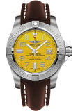 Breitling Avenger II Seawolf Yellow Dial Maroon Leather Strap 45mm Mens Watch - A1733110/I519/438X Buy Now By Breitling
