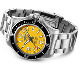 Breitling Superocean Automatic 44mm Yellow Dial Silver Steel Strap Watch for Men - A17375211/1A1 Buy Now By Breitling