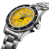 Breitling Superocean Automatic 44mm Yellow Dial Silver Steel Strap Watch for Men - A17375211/1A1 Buy Now By Breitling