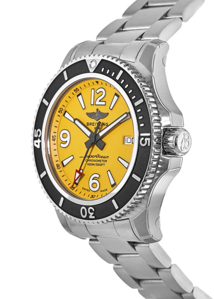 Breitling Superocean II Automatic 44mm Yellow Dial Silver Steel Strap Watch for Men - A17367021I1A1 Buy Now By Breitling