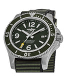 Breitling Superocean Automatic 44mm Outerknown Green Dial Green Nylon Strap Watch for Men - A17367A11L1W1 Buy Now By Breitling