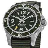 Breitling Superocean Automatic 44mm Outerknown Green Dial Green Nylon Strap Watch for Men - A17367A11L1W1 Buy Now By Breitling